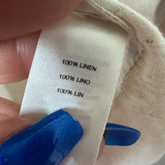 Chico's jacket shirt 2 piece set sz L / 16 100% linen beige tan blazer‎ jacket - Picture 9 of 10